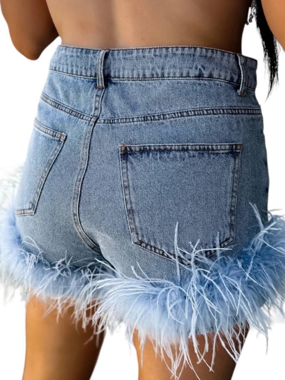 Le Lis Feather and Frill Jean Shorts Size XS